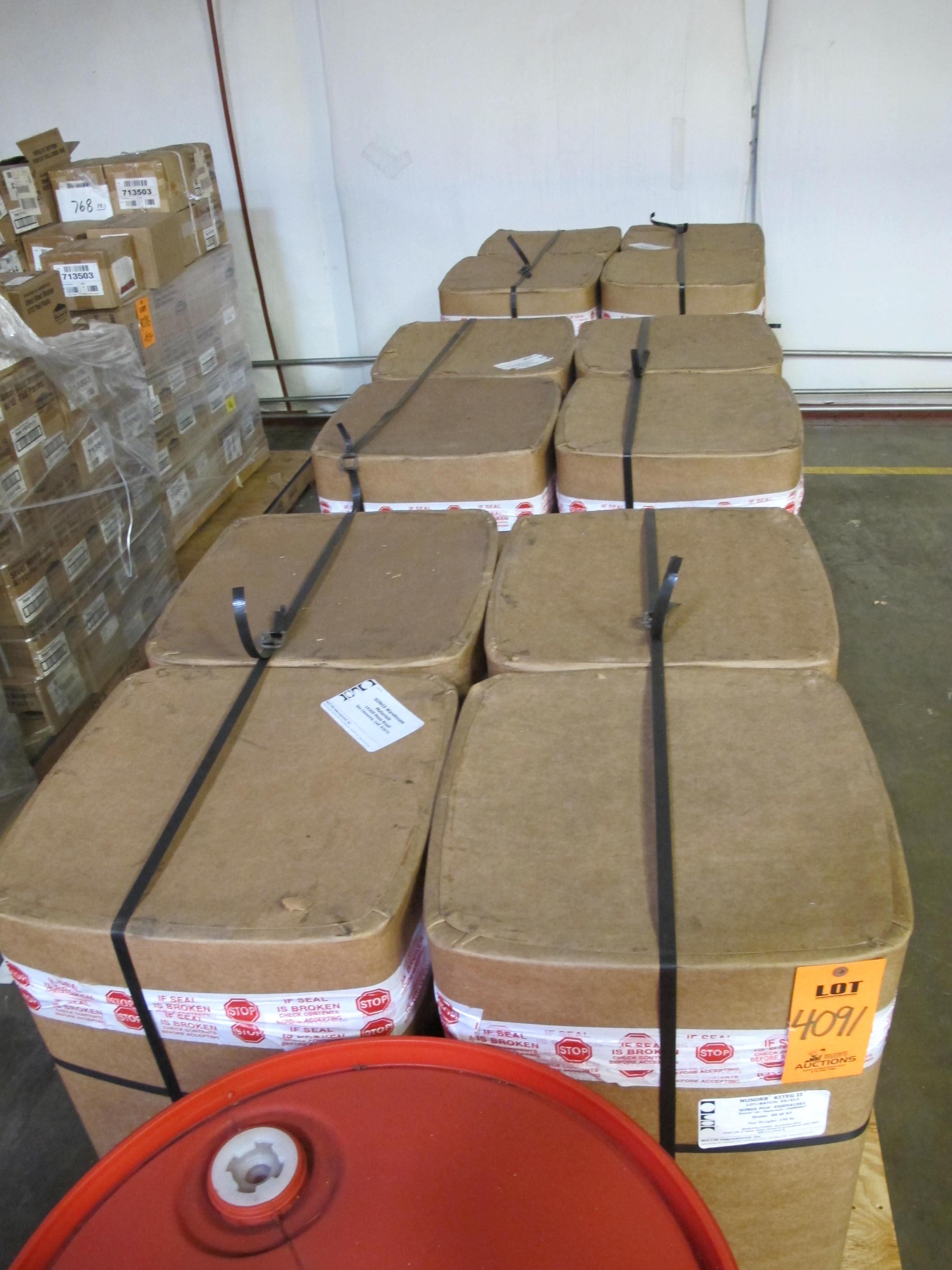 (12 DRUMS) CHARCOAL. FOR RECHARGEABLE ABSORBERS. 150 LBS PER DRUM NAME NUSORB KITEG CHARCOAL. IMPREGNATED COCONUT CARBON. LOADING & HANDLING FEE $30-4091